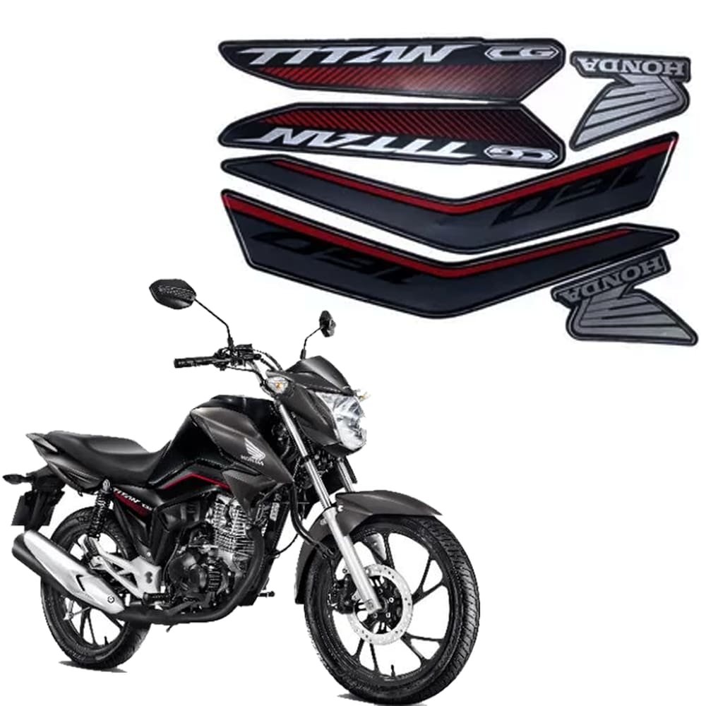 Jogo De Adesivos Faixa Honda CG Titan 160 2024 Cinza