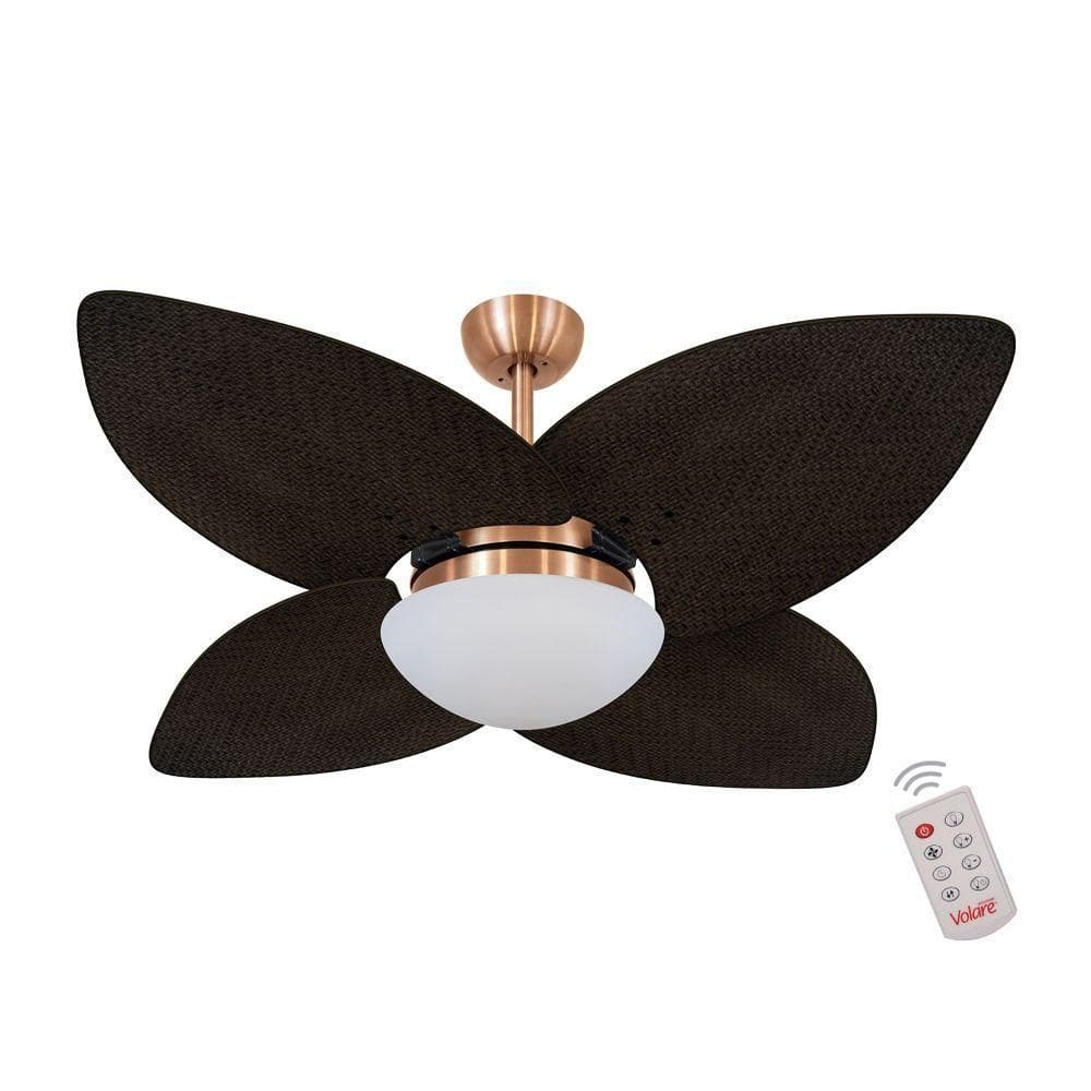 Ventilador De Teto Cobre 4 Pás Palmae Tabaco 127V