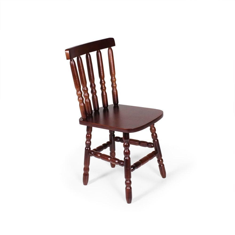 Cadeira De Jantar Em Madeira Maciça Assento Reto Mônaco