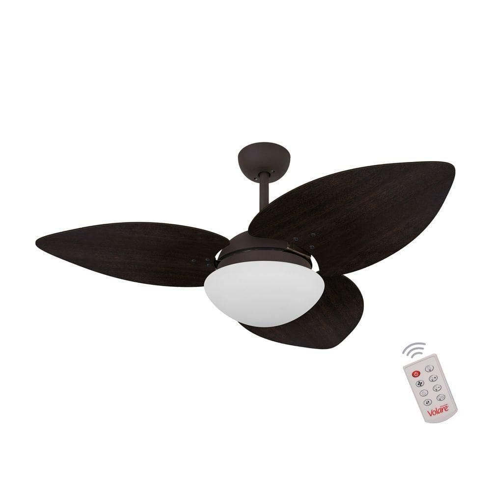 Ventilador De Teto Marrom 3 Pás 220v C/ Controle