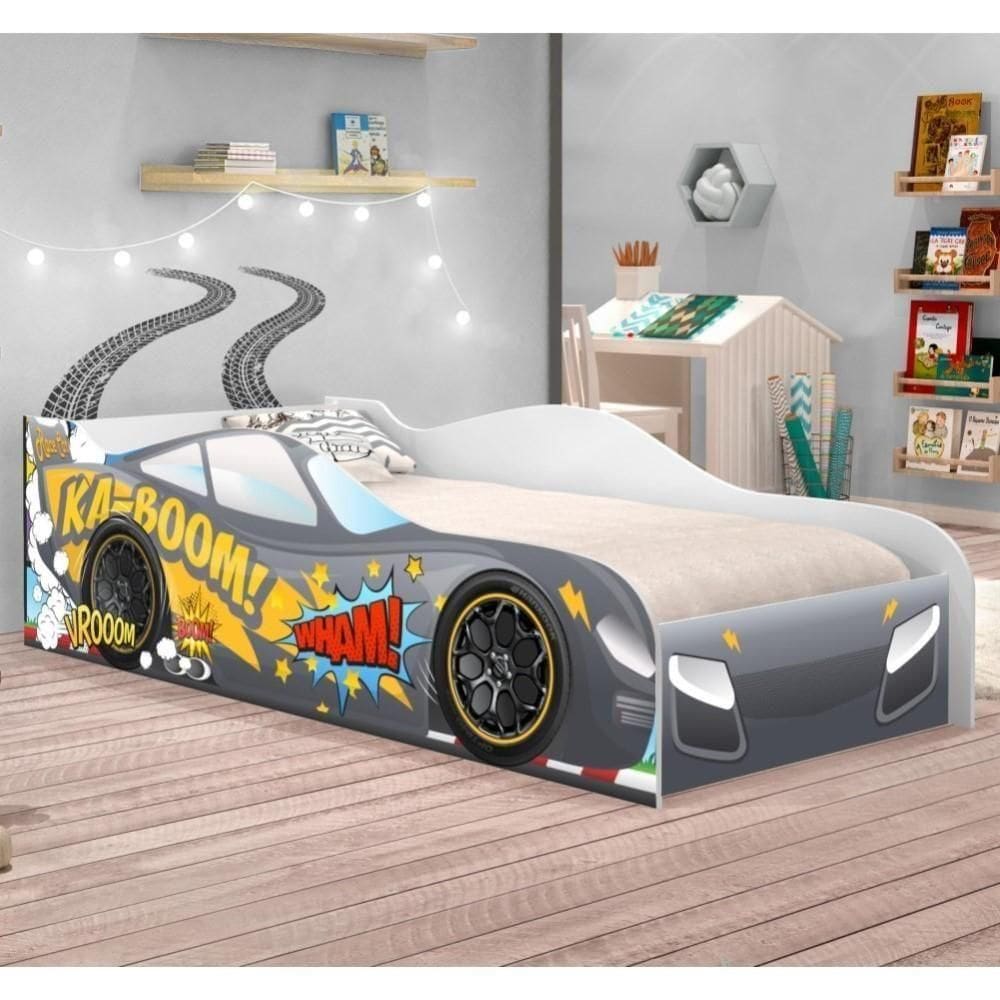 Cama Carro Vrooom Chumbo Solteiro