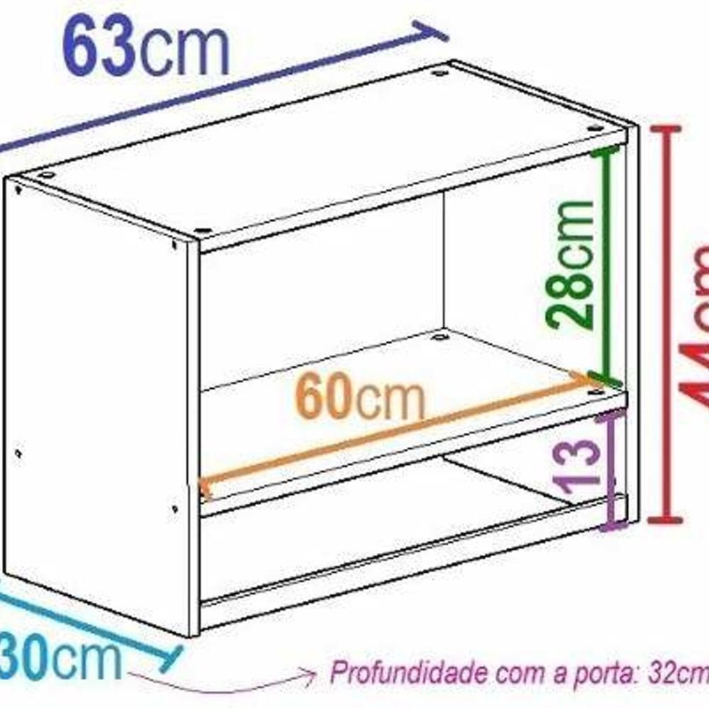 2 Armário Aéreo Cabideiro Lavanderia com Pistão À Gás