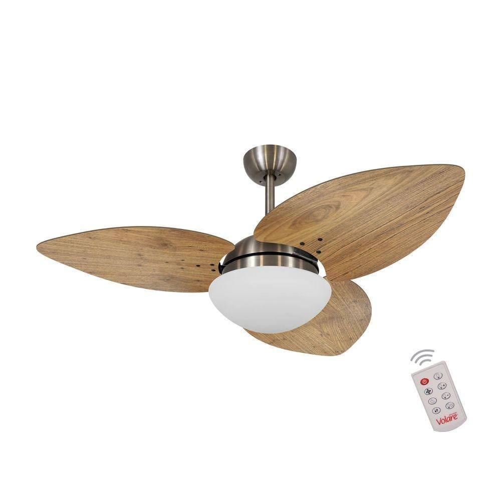 Ventilador De Teto Bronze 3 Pás Rádica Freijó 220V