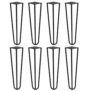 Kit 8 Pés De Metal 25 Cm Legs Mesas De Centro Puffs Preto