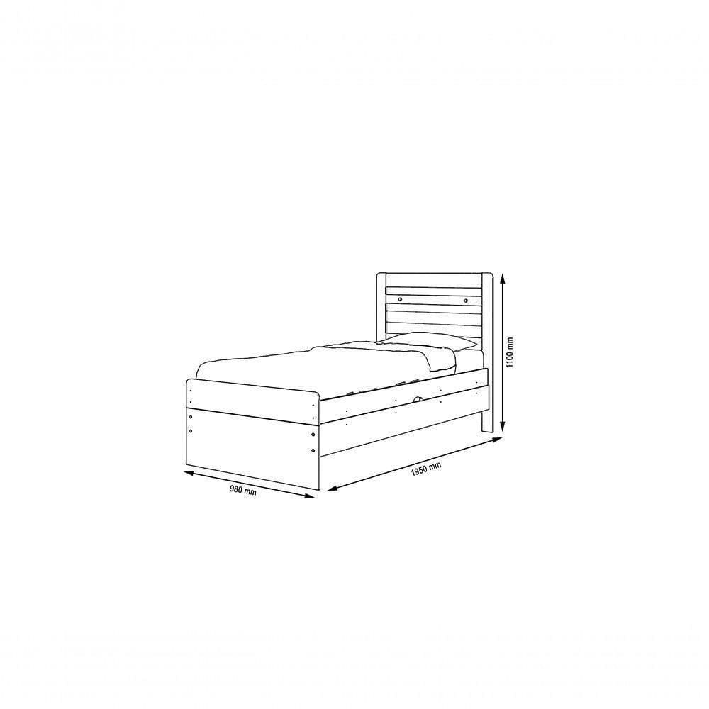 Cama Solteiro Branco rosa Com Colchão