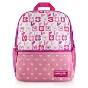 Mochila Sapeka Jacki Design Fúcsia Escuro - Floral Rosa Mochila