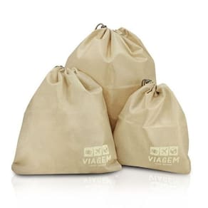 Kit Organizador De Malas Para Viagem Com 3 Peças Jacki Design Creme