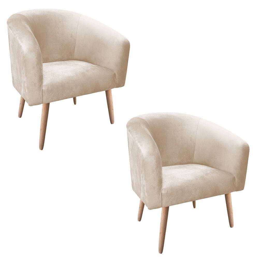Kit 02 Poltronas Stella Bege Natural