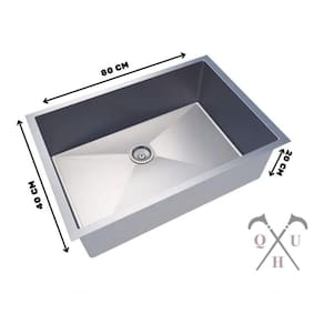 Cuba De Inox 80x40 Quadrada Marmore Pia Umida Varanda