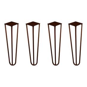 Kit 4 Pés De Metal 30 Cm Mesa De Canto Rack E Puffs Bronze