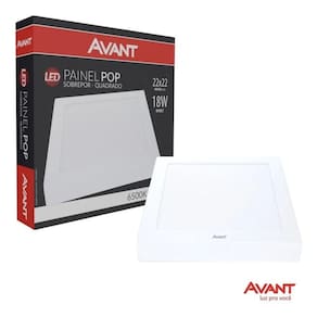 Painel Led Quadrado Sobrepor 18w Branco Frio Bivolt
