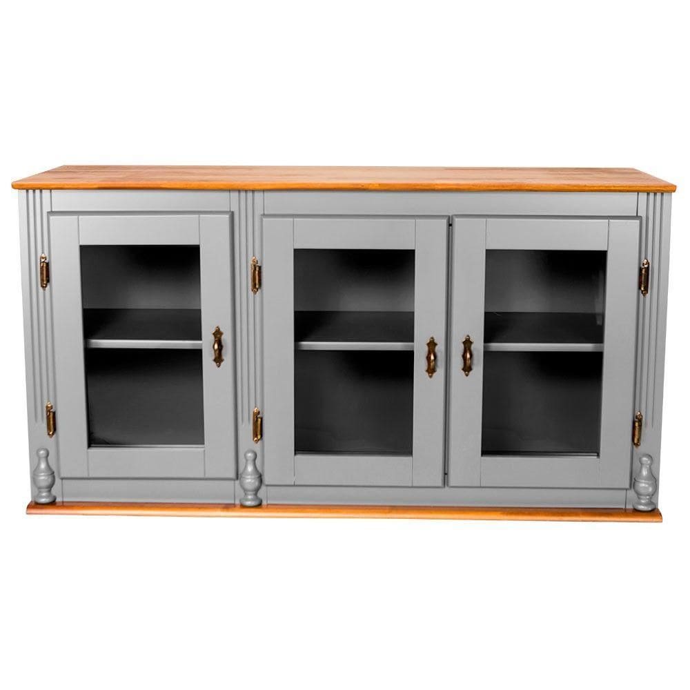 Aéreo De Cozinha Antique Com Porta De Vidro Cinza