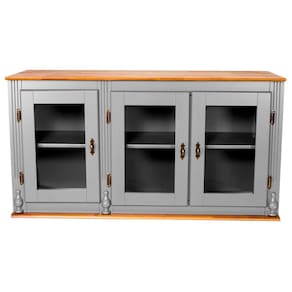 Aéreo De Cozinha Antique Com Porta De Vidro Cinza