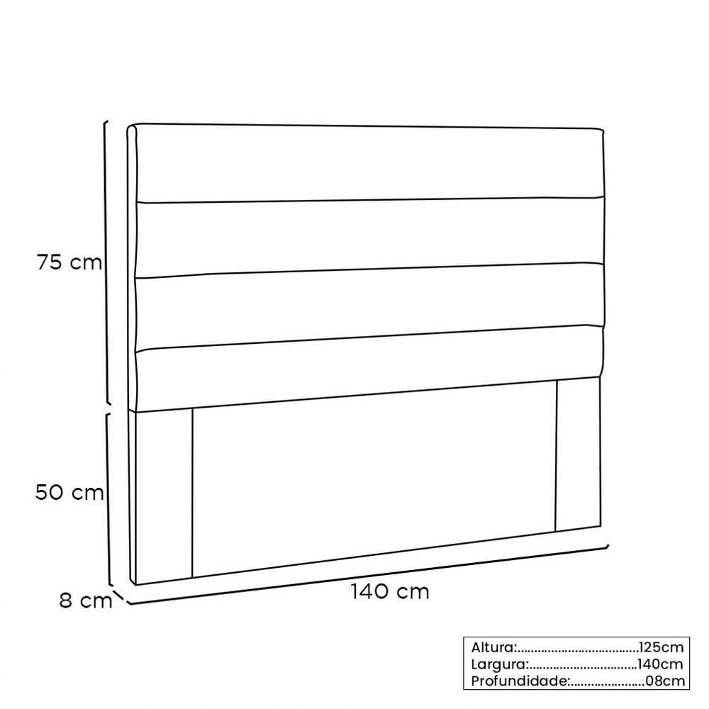 Cabeceira Casal 140 Cm Greta Suede Caramelo