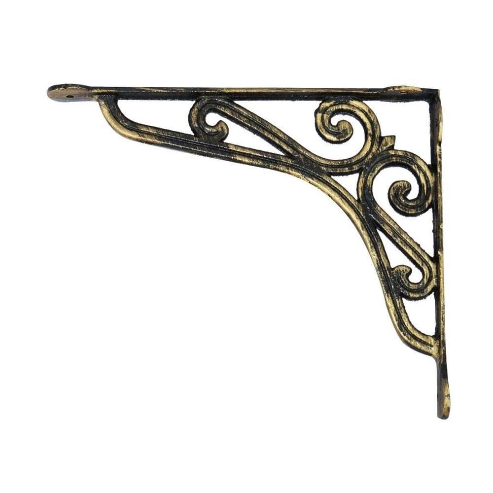 Cantoneira Ouro Pincelado Suporte Mão Francesa 20X25Cm