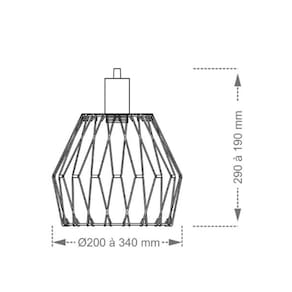 Lustre Pendente Taschibra Forms G 200 Preto E27 Bivolt