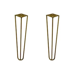 Kit 2 Pés De Metal 30 Cm Mesa De Canto Rack E Puffs Dourado