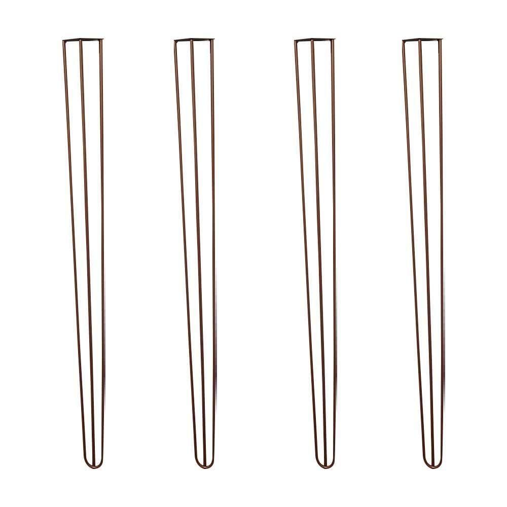 Kit 4 Pés De Metal 90 Cm Aparador E Mesa De Canto Bronze