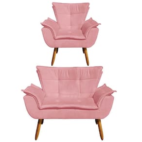 Kit Namoradeira 01 Poltrona Opala Suede Rose