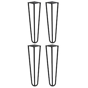 Kit 4 Pés De Metal 25 Cm Mesas De Centro Puffs Preto
