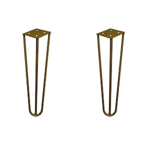 Kit 2 Pés De Metal 25 Cm Rack E Puffs Dourado