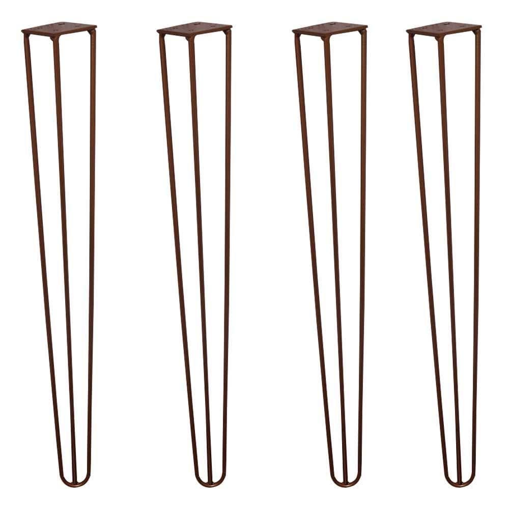 Kit 4 Pés De Metal 60 Cm Mesa De Canto Aparador Bronze
