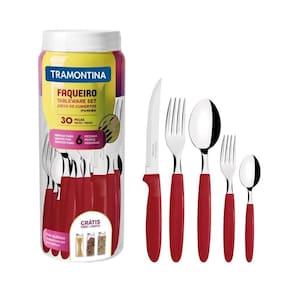 Faqueiro Inox 30pc Ipanema Vermelho - Tramontina