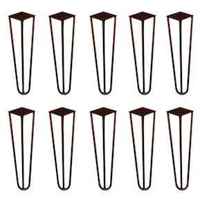 Kit 10 Pés De Metal 30 Cm Mesa De Canto Rack E Puffs Bronze