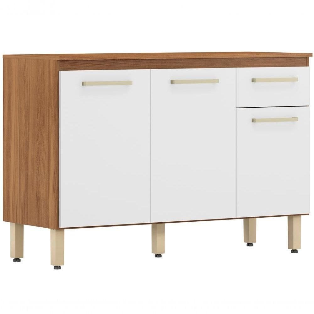 Balcao Para Cozinha 120 Cm Dama 93101 Amendola Branco