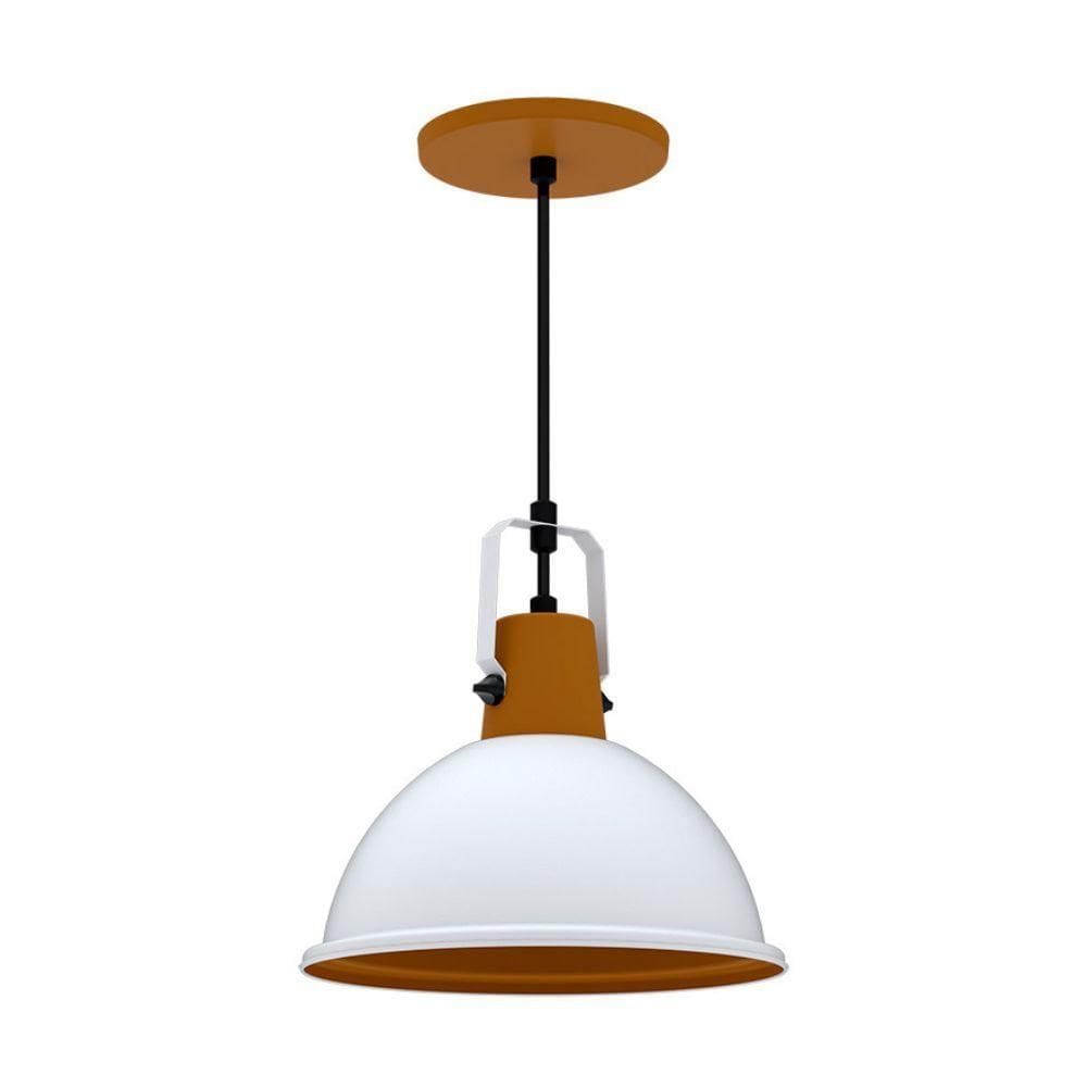 Lustre Pendente Taschibra Factory Cúpula M E27 Bivolt Branco Fosco