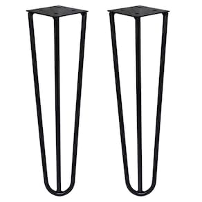 Kit 2 Pés De Metal 25 Cm Legs Mesas De Centro Puffs Preto