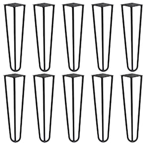 Kit 10 Pés De Metal 30 Cm Mesa De Canto Rack E Puffs Preto