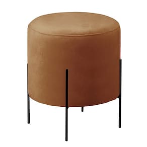 Puff Banqueta Corino Odim Luxo Castellar Móbile Caramelo