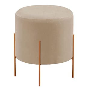Puff Banqueta Luxo Odim Castellar Móbile Bege Claro