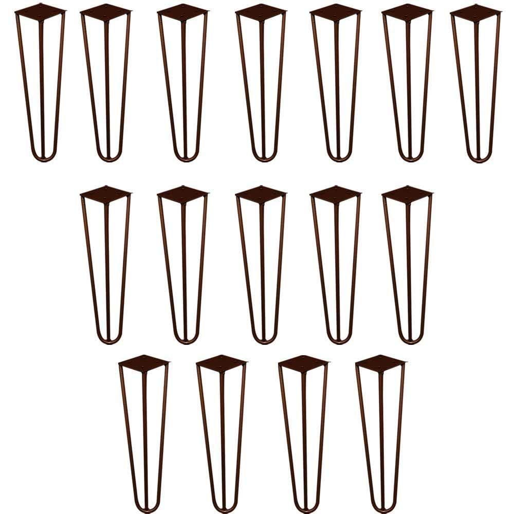 Kit 16 Pés De Metal 30 Cm Mesa De Canto Rack E Puffs Bronze