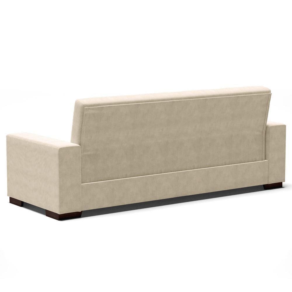 Sofá Cama Para Sala De Estar Lisboa Suede Bege - Ibiza