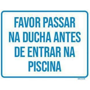 Kit 3 Placas Favor Passar Ducha Antes Entrar Piscina