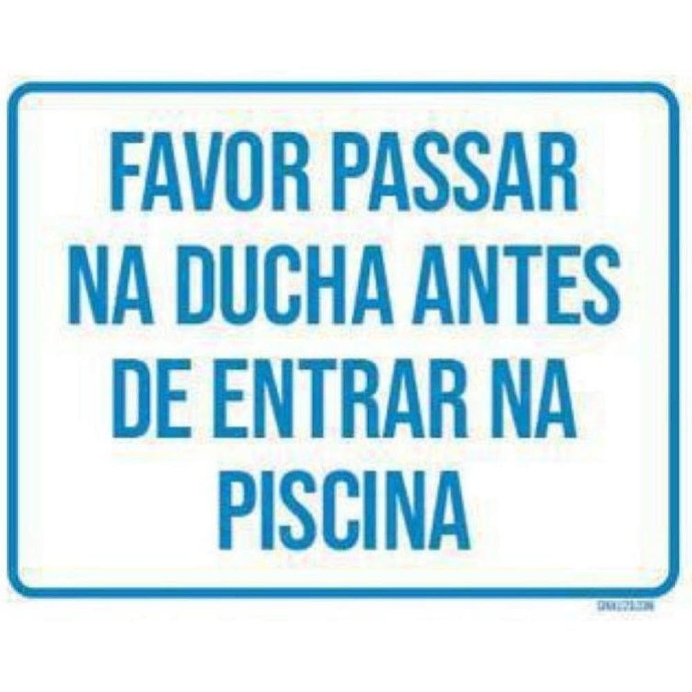 Kit 3 Placas Favor Passar Ducha Antes Entrar Piscina