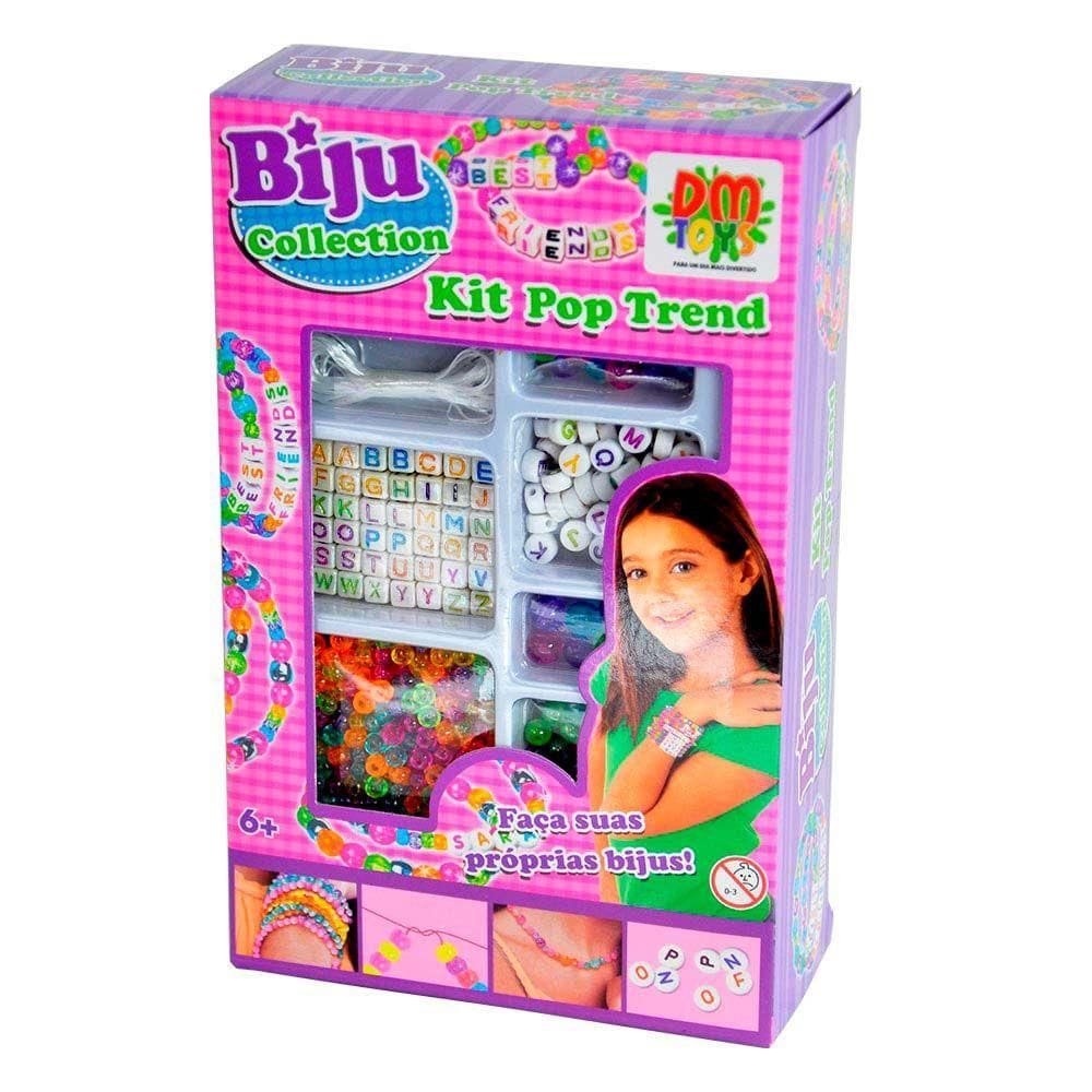 Kit Pop Trend Bijuterias Infantil Biju Collection DM Toys