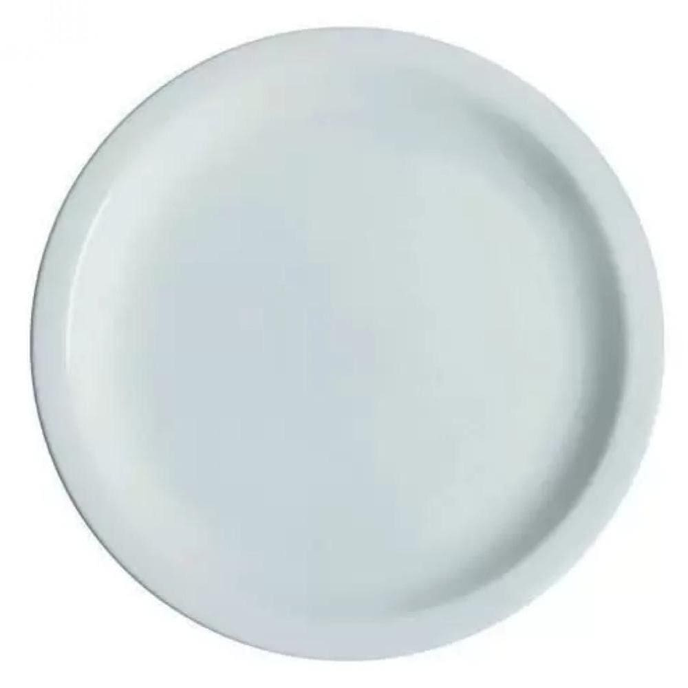 Conjunto 24 Pratos De Sobremesa Branco Ceramica - Porcelart