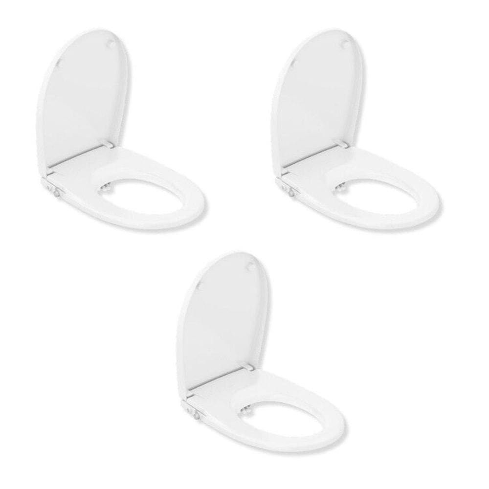 Kit 3 Assento Sanitário Multiclean Easy Roca Branco Brilhante