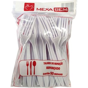 Kit C/2 Pct Garfo Refeicao Master Offwhite C/50 Un(Mexa Bem)