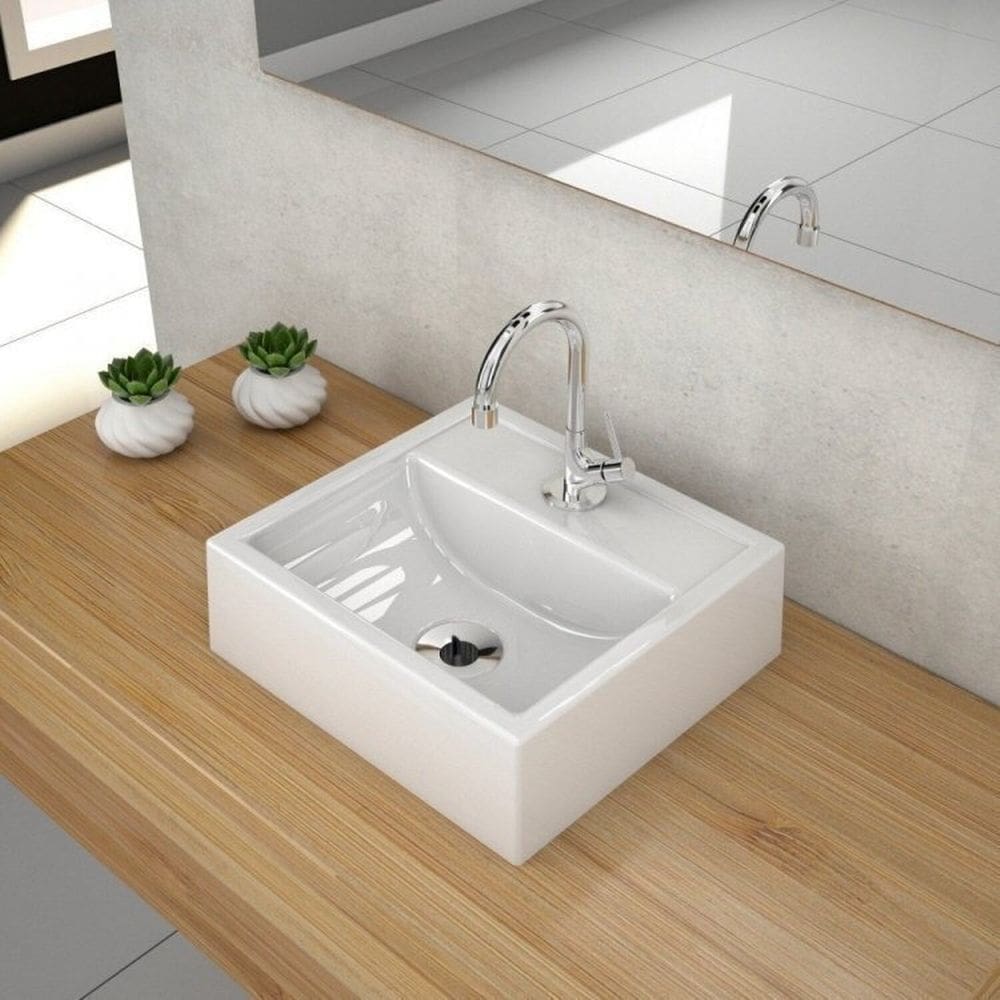 Kit 2 Cubas Q32 com Válvula Metal Compace Branco