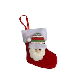 Pendente Bota Papai Noel Pelúcia Enfeite Natalino 13cm