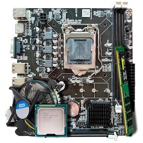 Kit Para Montagem de Computador, Placa Mãe H61, 1155 Com Cooler, Processador Core i5-3550, Memória RAM 8GB DDR3