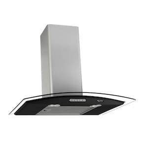 Coifa De Parede Vidro Curvo Terim 60cm Black Inox 220V