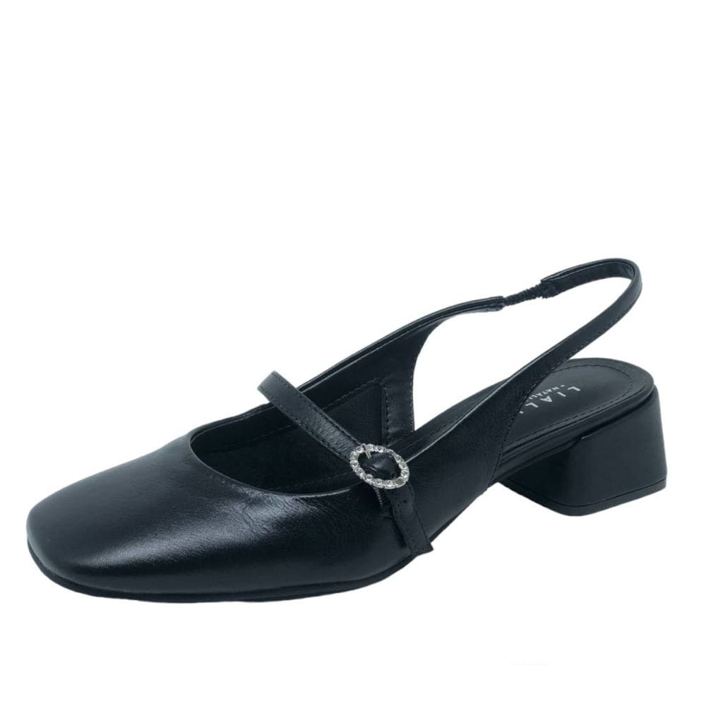 Sapato Boneca Salto Baixo Couro Lia Line + Natalia Toscano