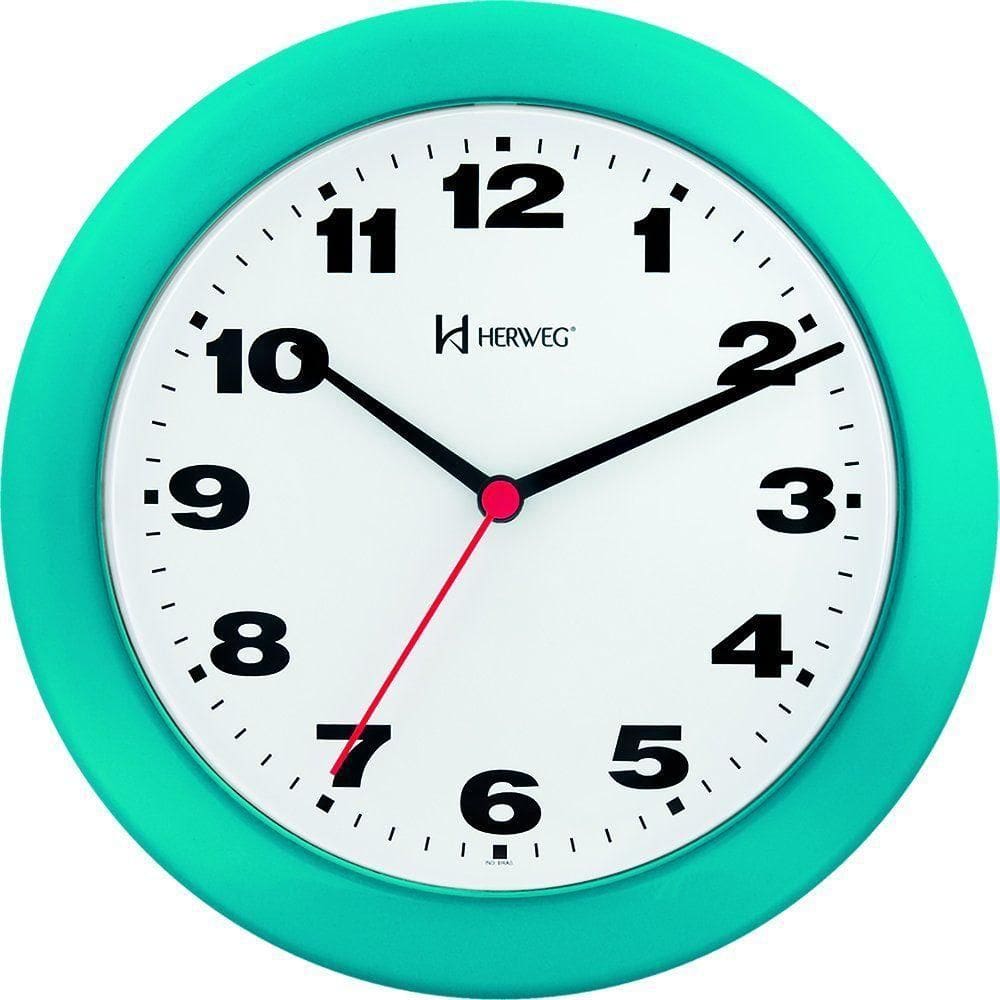 Relógio De Parede 21cm Plástico 6103 Herweg Azul