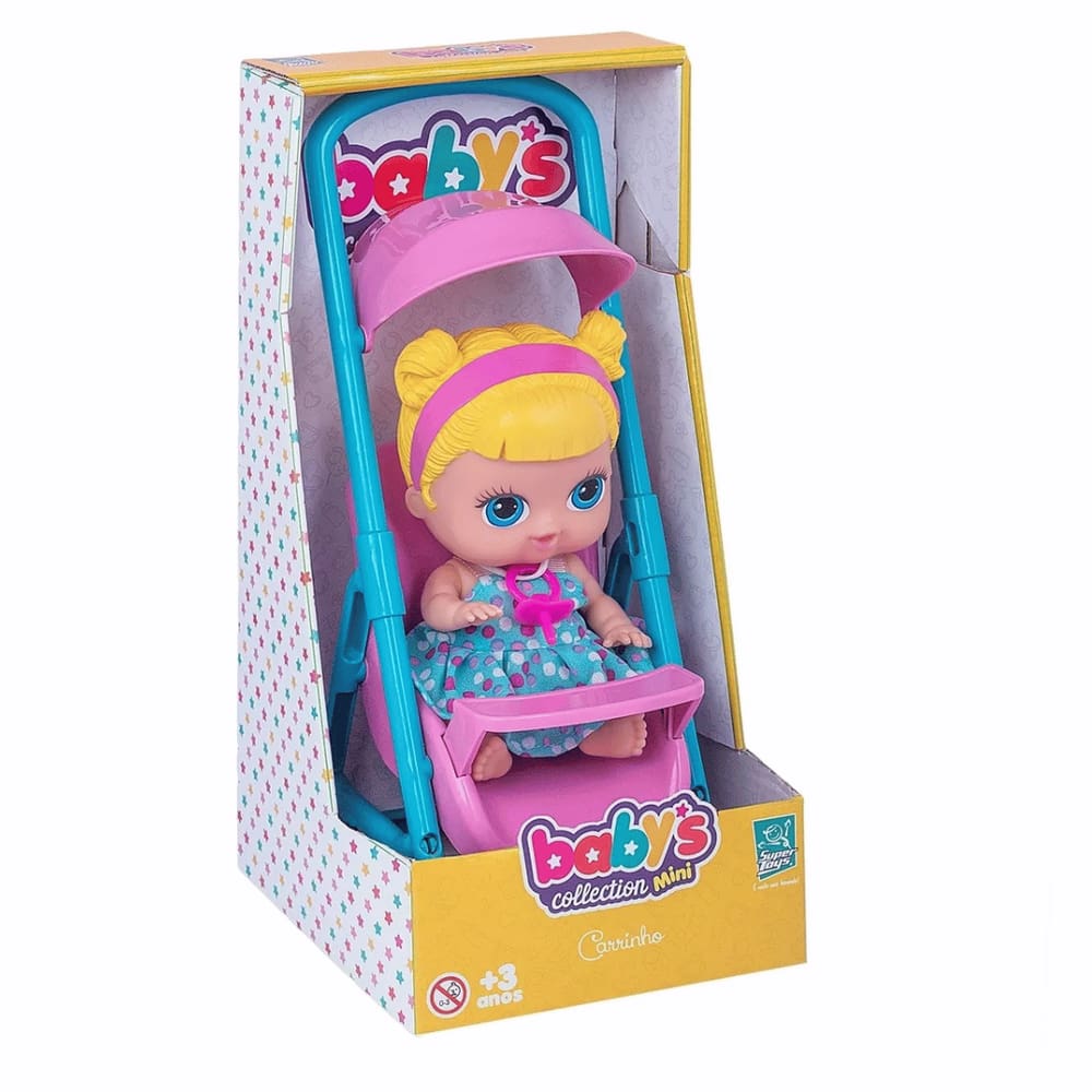 Boneca Baby`S Carrinho De Passeio C/Chupeta Super Toys