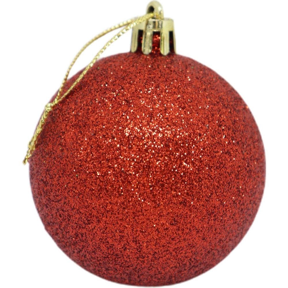 Enfeites Para Decoracao Natal Bola 4Cm Cor Vermelha Pct.C/06